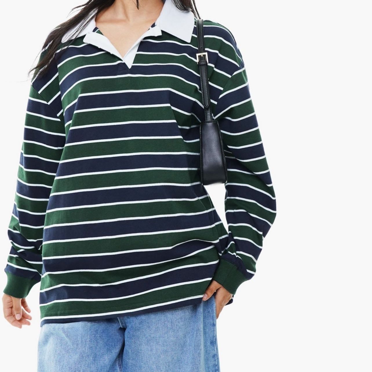 Stripe long sleeve golfer - mrp