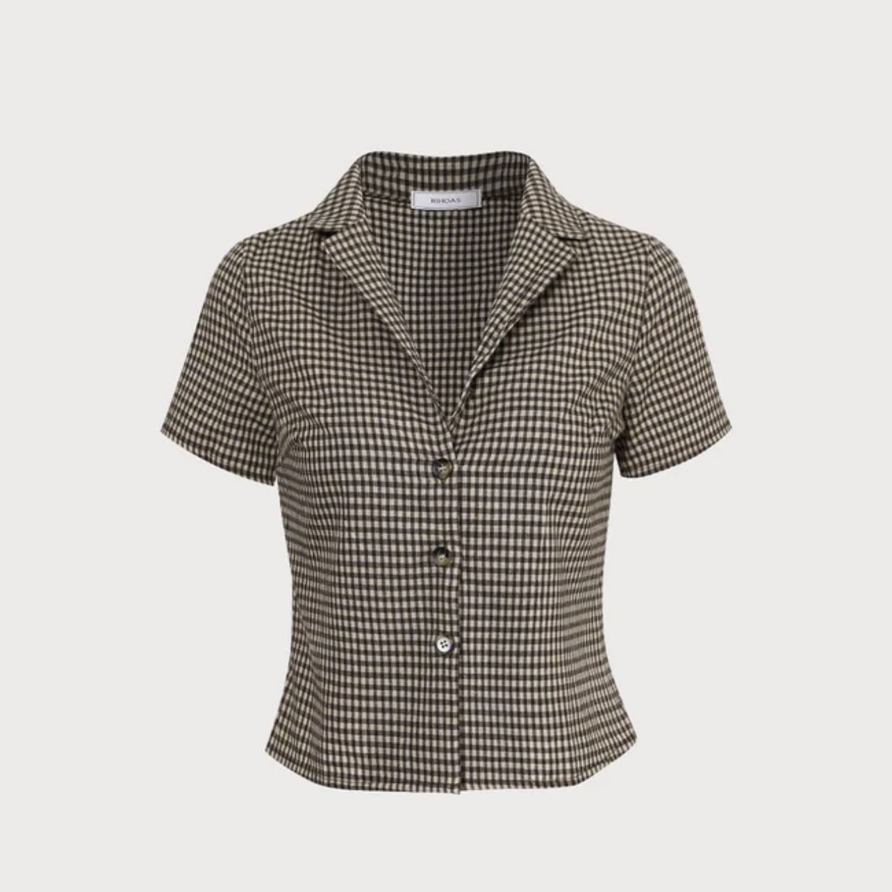 plaid blouse - RIHOAS