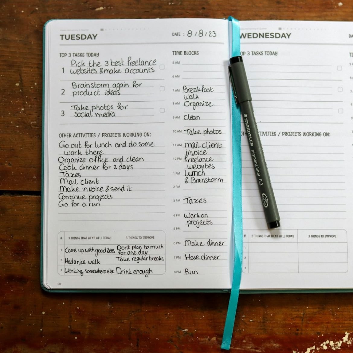 write down a few personal or career goals