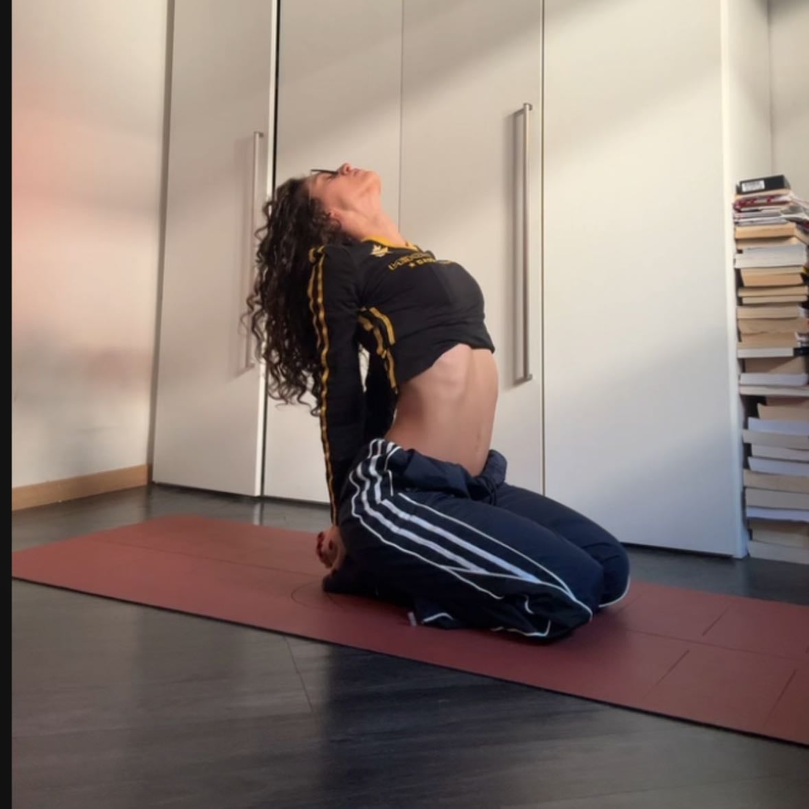 LEARN BASIC POSES - Familiarize yourself with foundational poses like Child’s Pose, Downward Dog, Mountain Pose, and Cat-Cow. Focus on alignment and breathing.