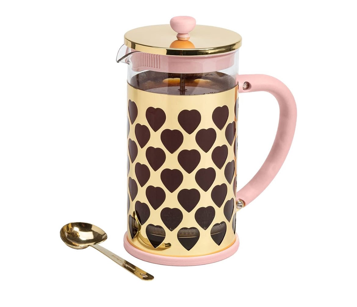 Paris Hilton French Press Coffee Maker With Heart Shaped Measuring Scoop,