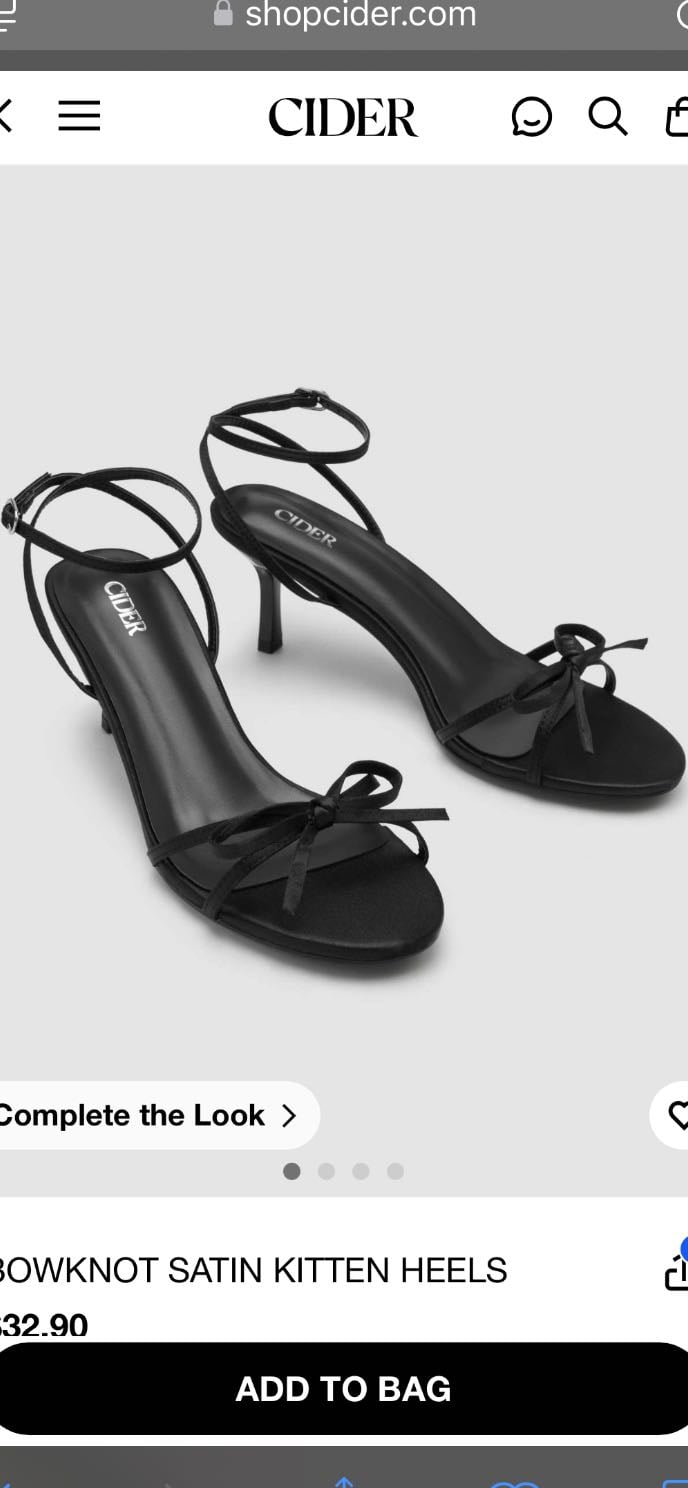 Bowknot satin kitten heels