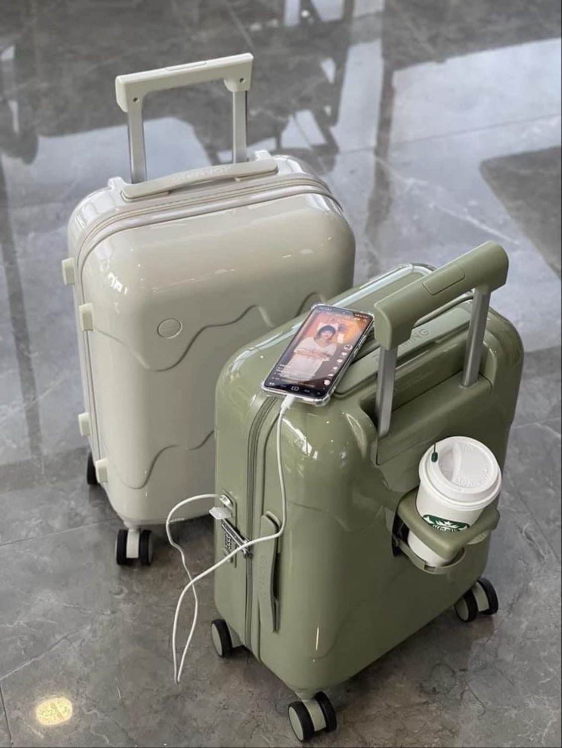 Green suitcase