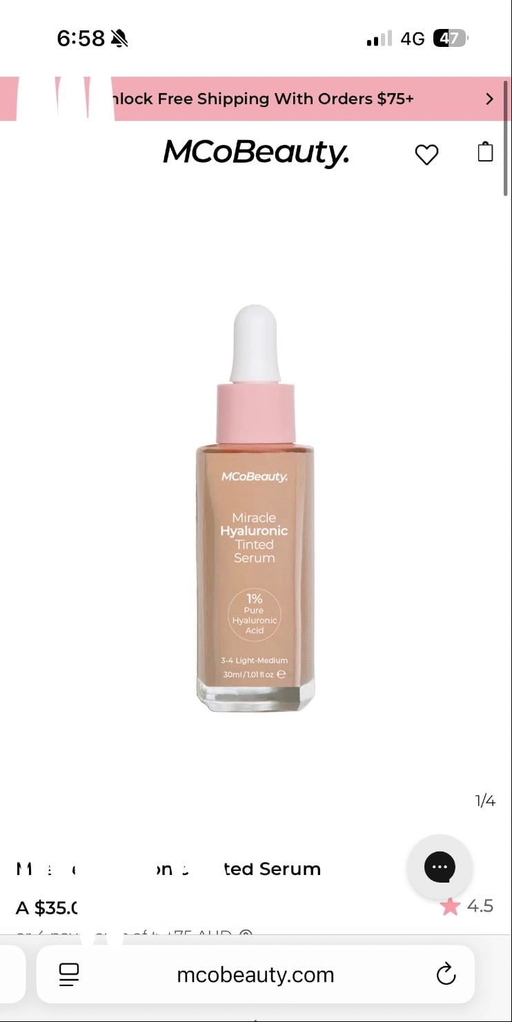 MCoBeauty Hyaluronic Tinted Serum - Light to Medium