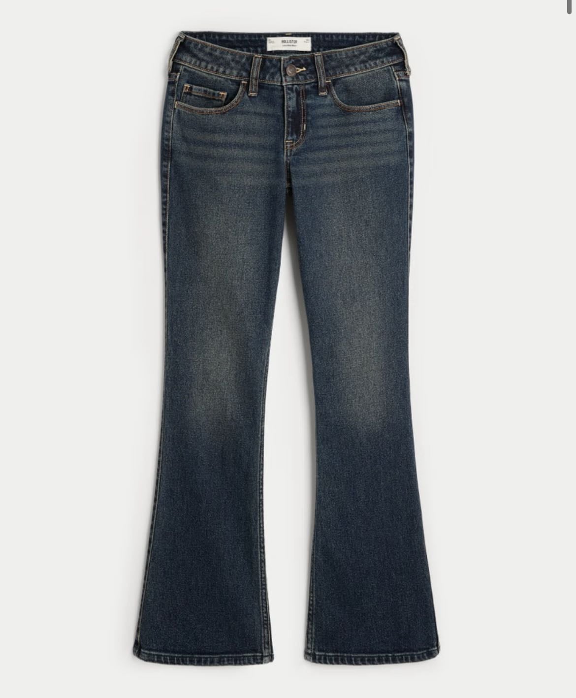 Hollister - low rise dark wash embroidered boot jeans - size 12 || $59.95