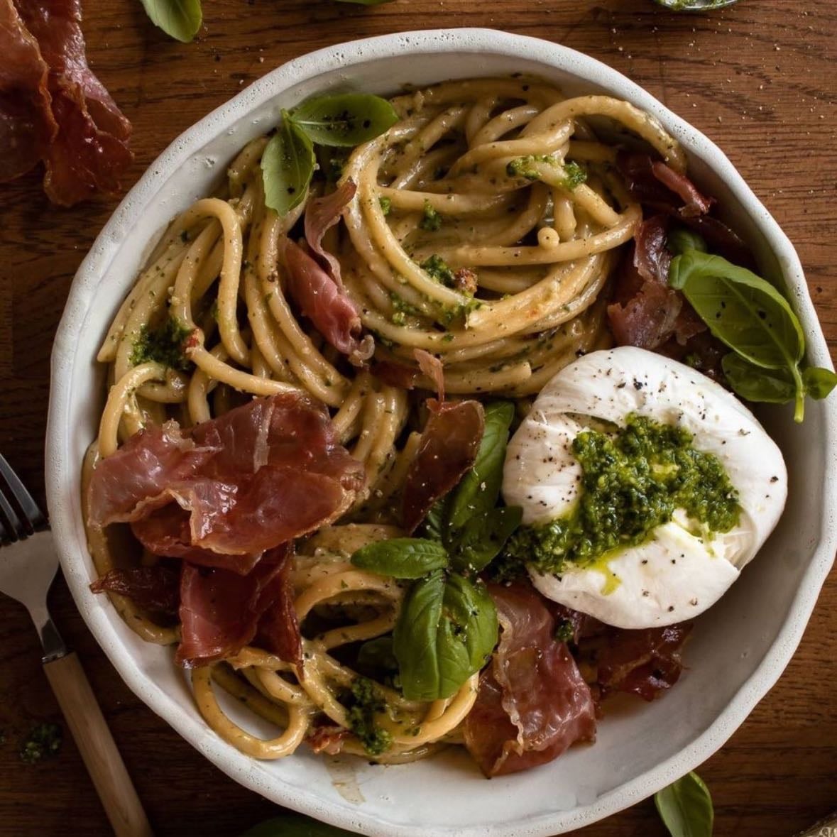 Pâte pesto - Jambon - Mozza
