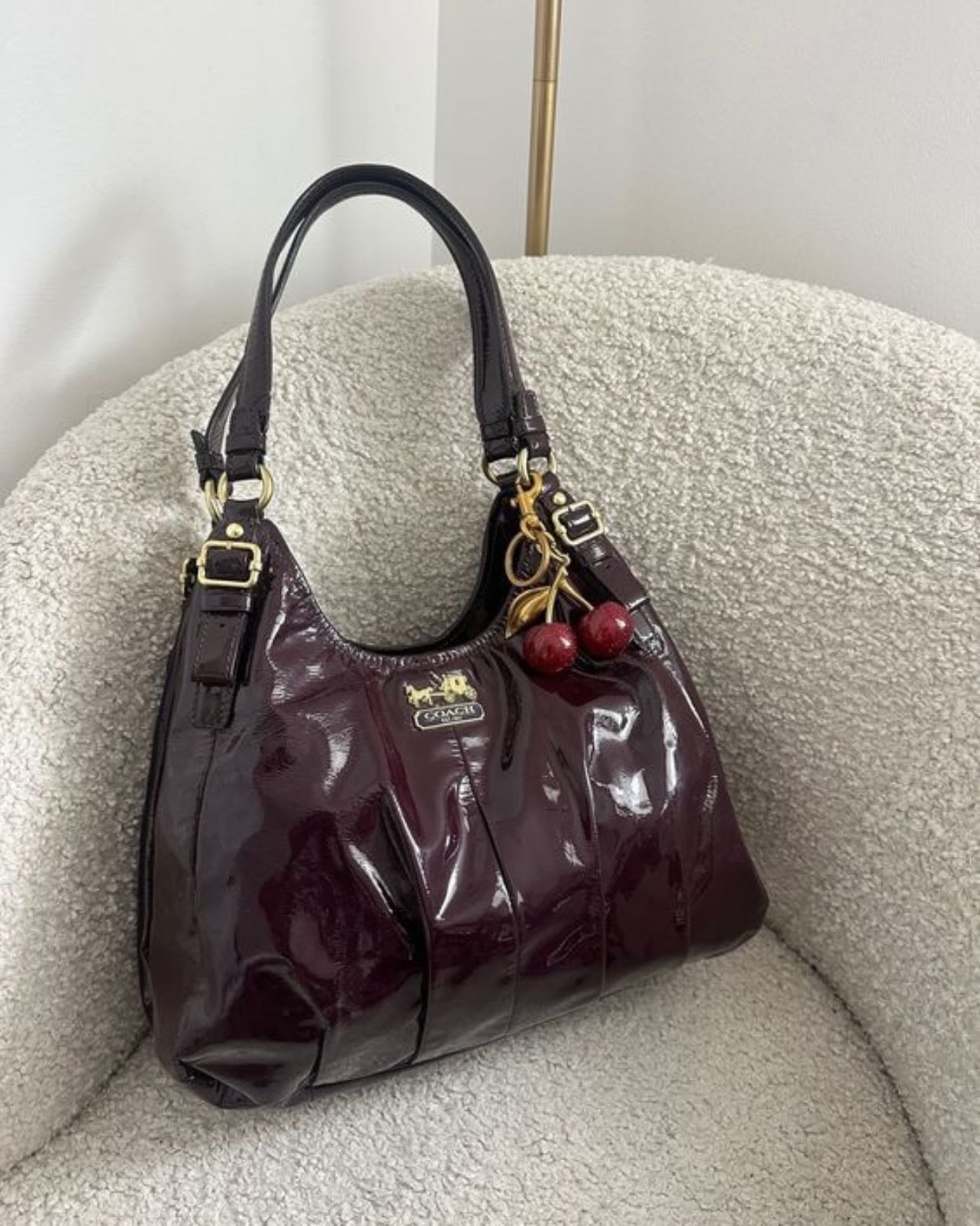dark red coach bag
