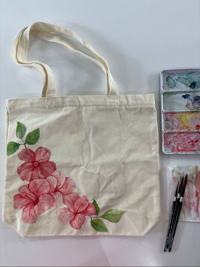 Hand painted totebag