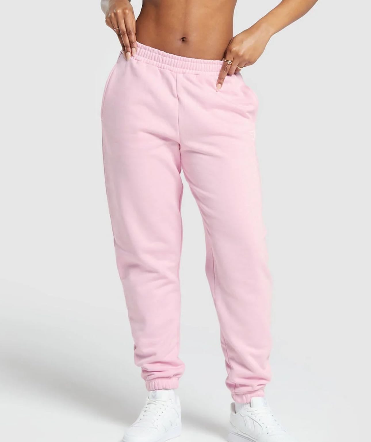 baby pink joggers - gymshark