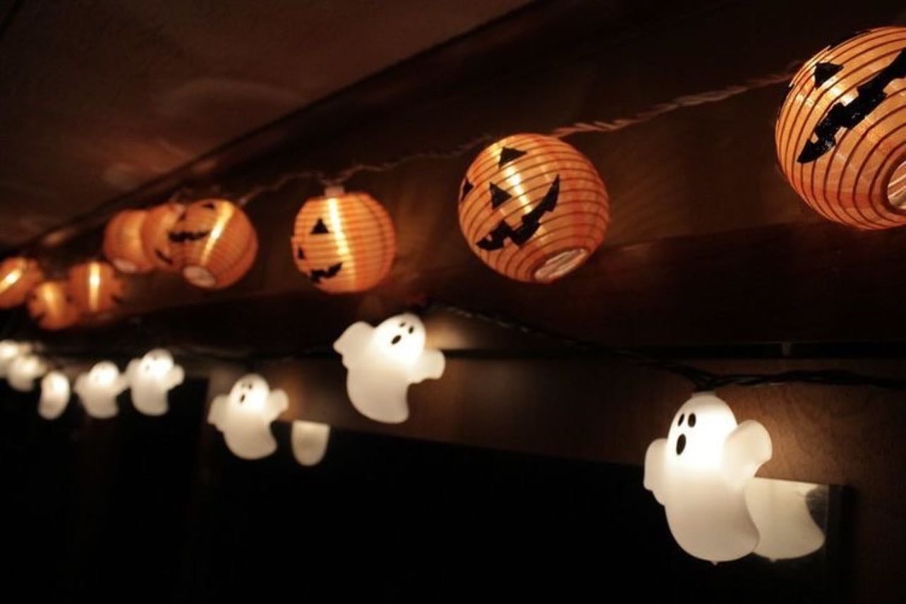 halloween lights - orange and purple are classics