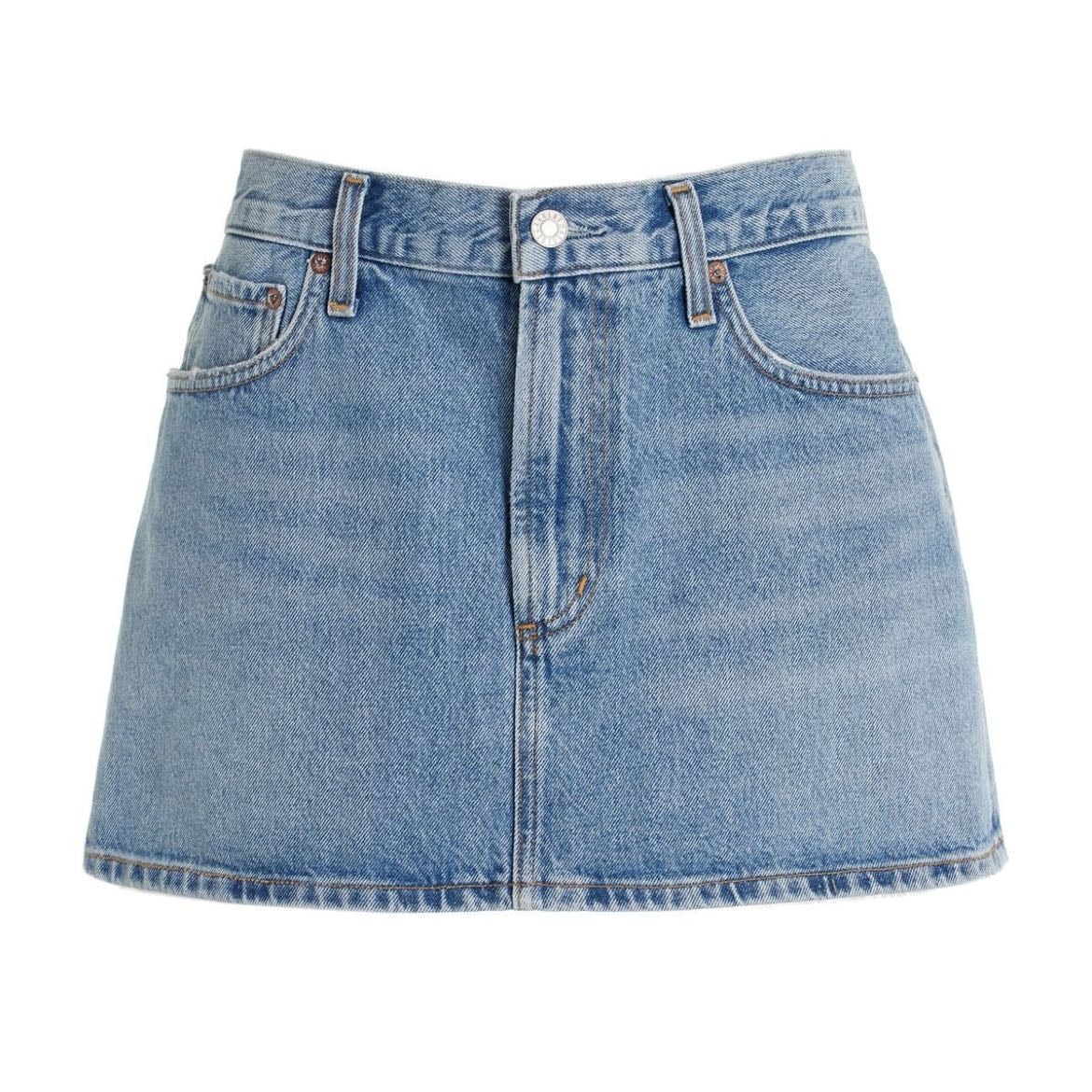 denim mini skirt
