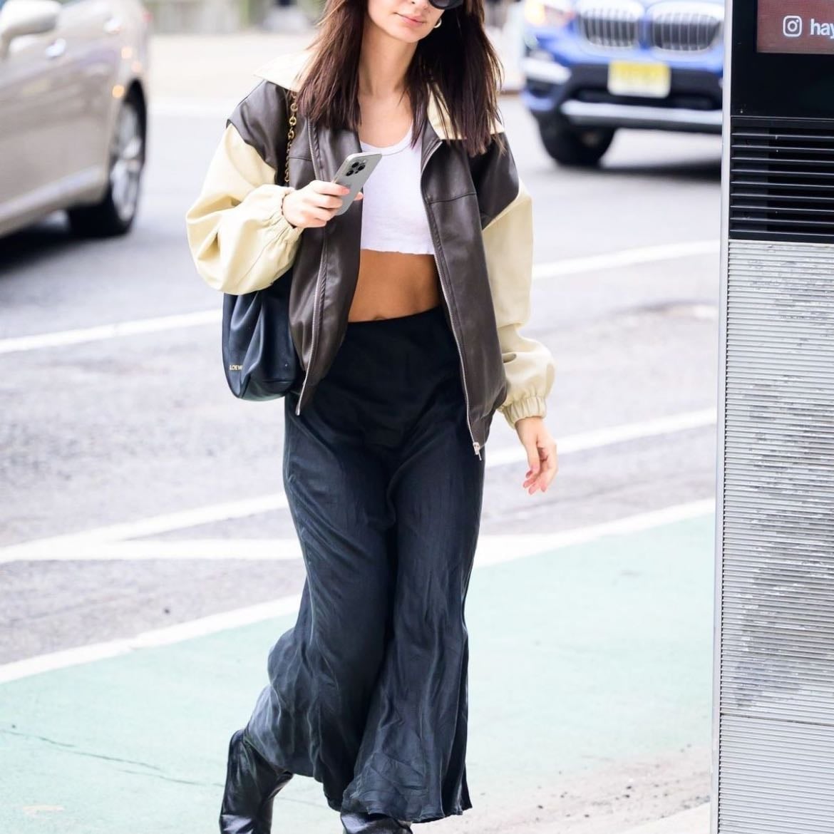 Long skirt and oversized jacket