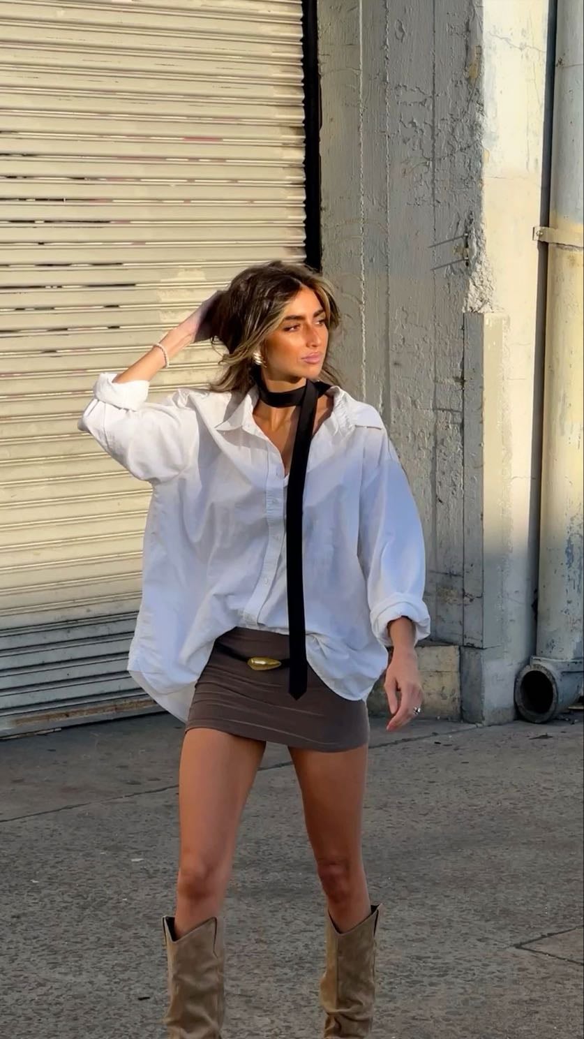 oversize shirt & mini skirt