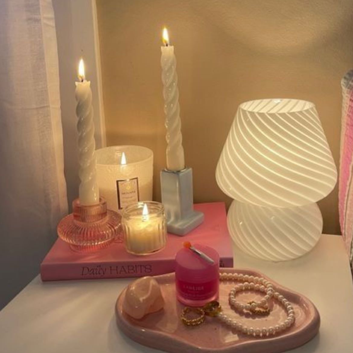 candles and lamp