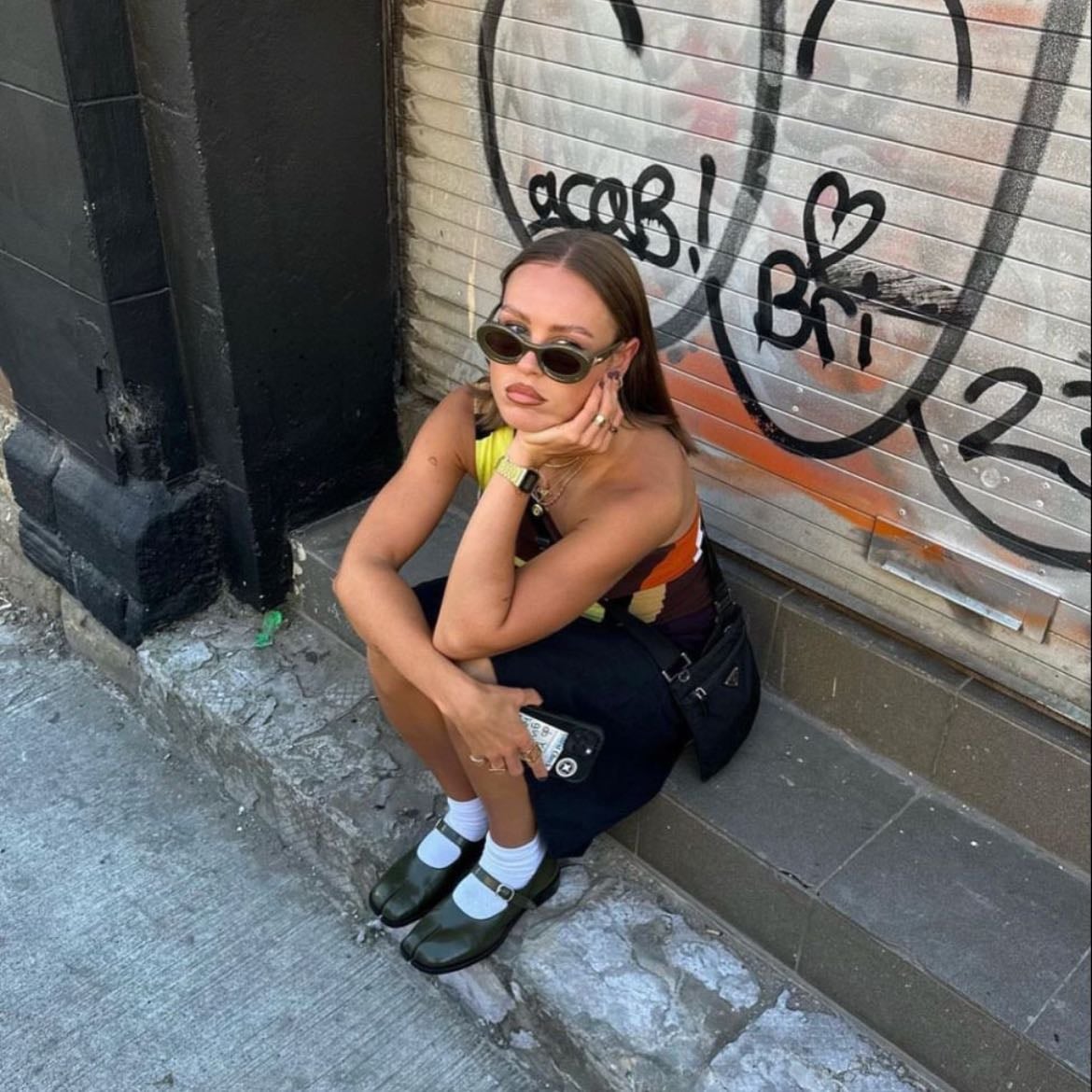 sitting on the street