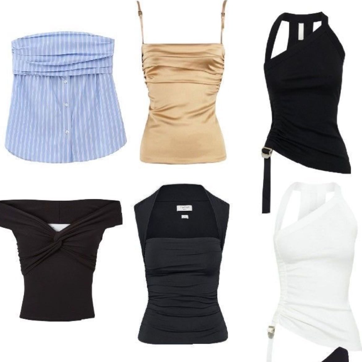 1. Interesting tops - Tops con siluetas diferentes, asimétricos, de colores que resalten y en lo que te sientas cómoda.