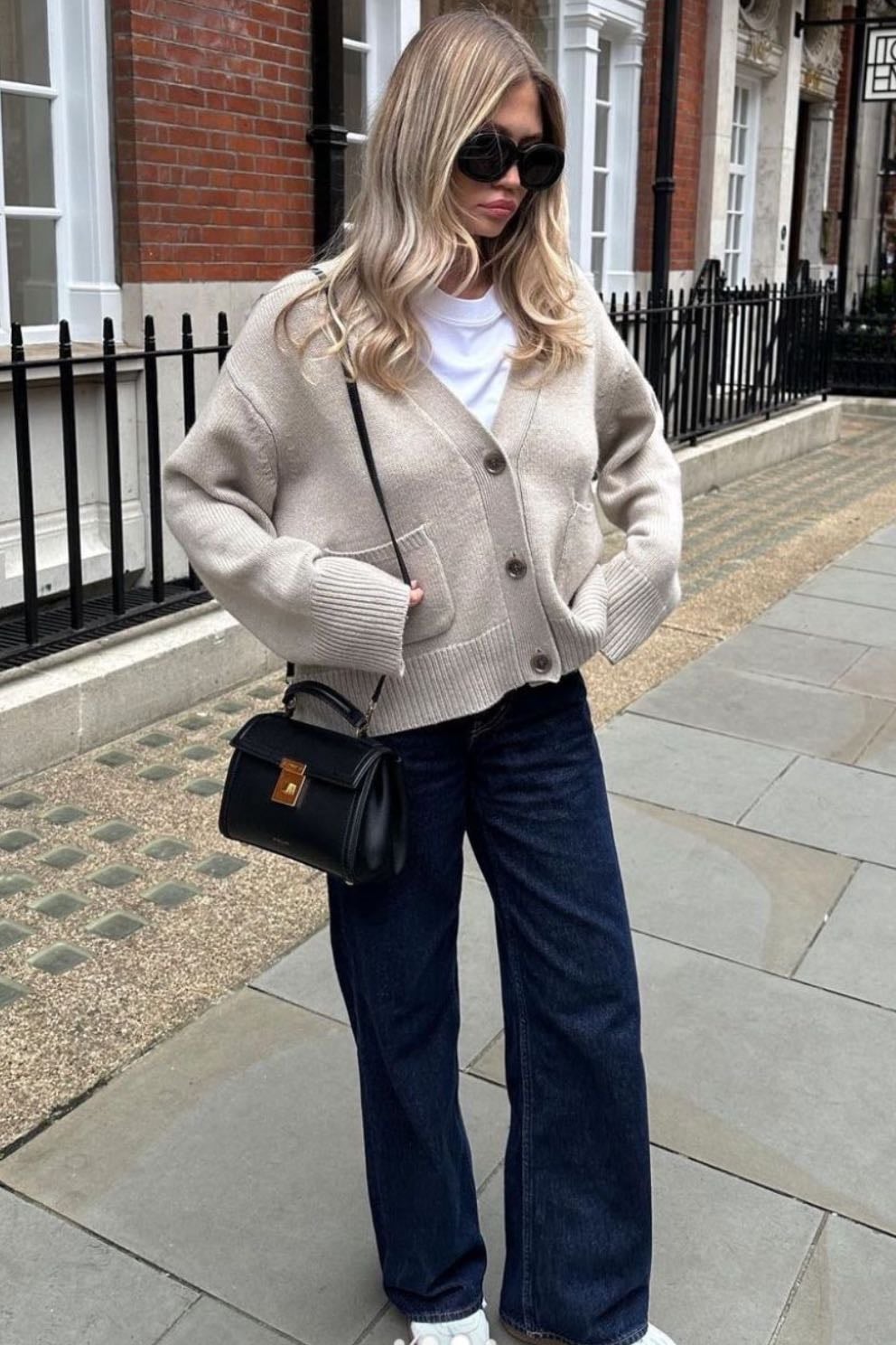 beige cardigan