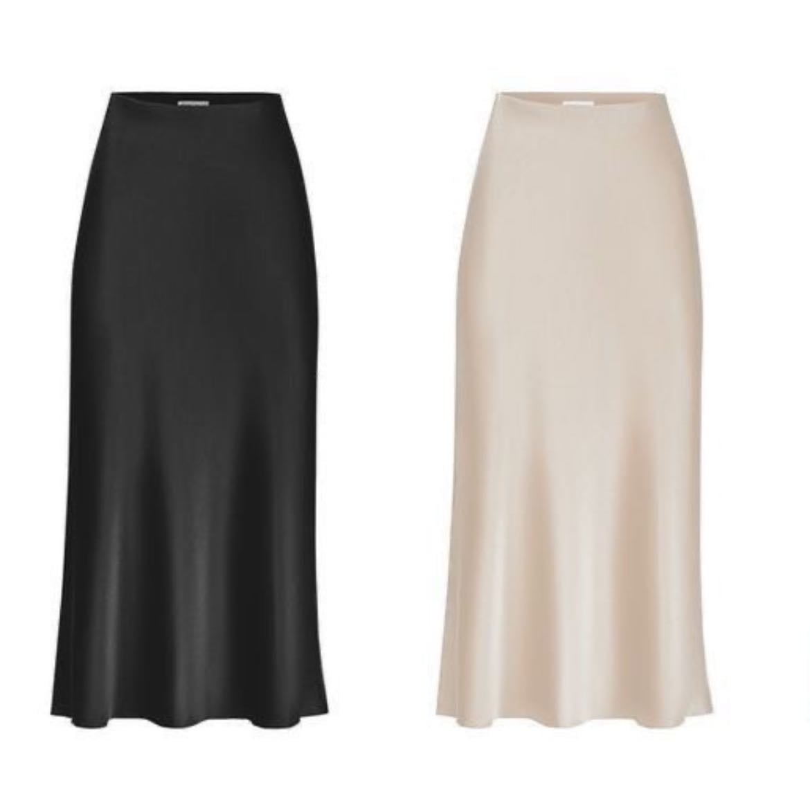 silk midi skirt