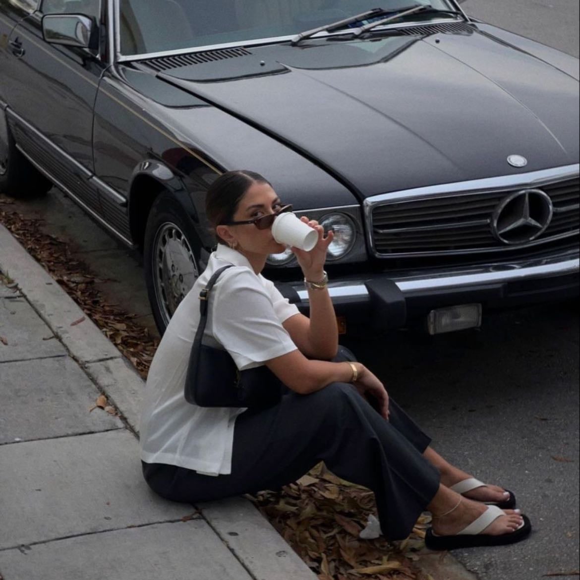 near a cute car