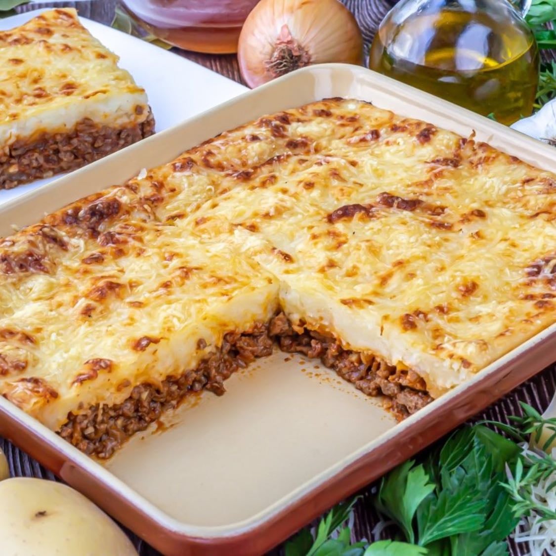 Pastel de carne y pure de patatas