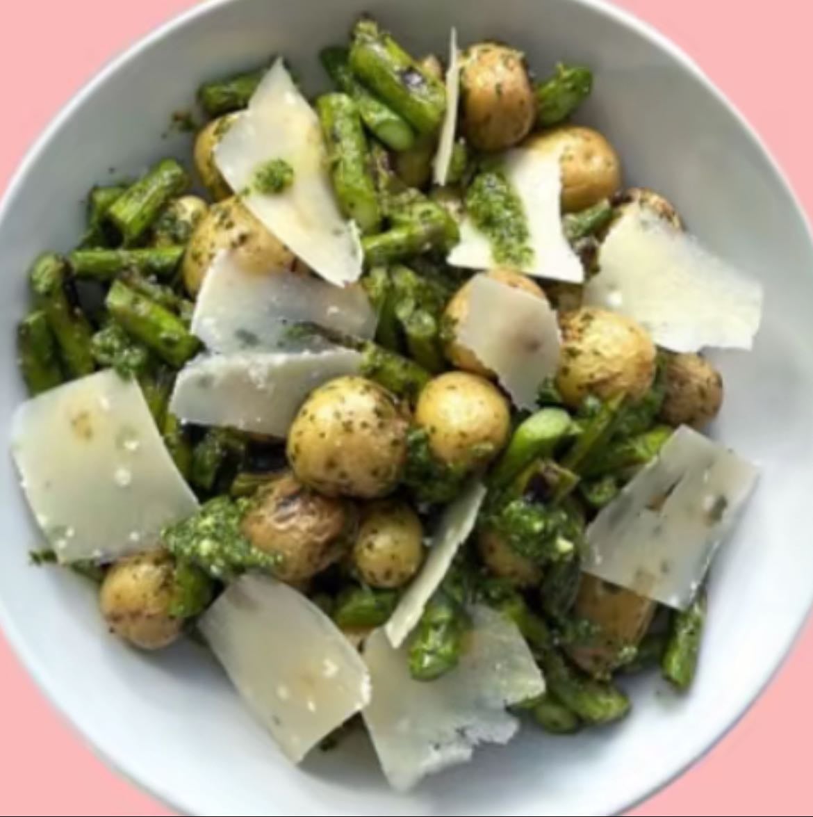 Roasted Potatoes, Asparagus, Parmesan Cheese