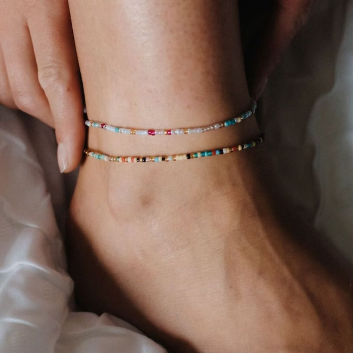 Colorful Beaded Anklet - Etsy- 14$