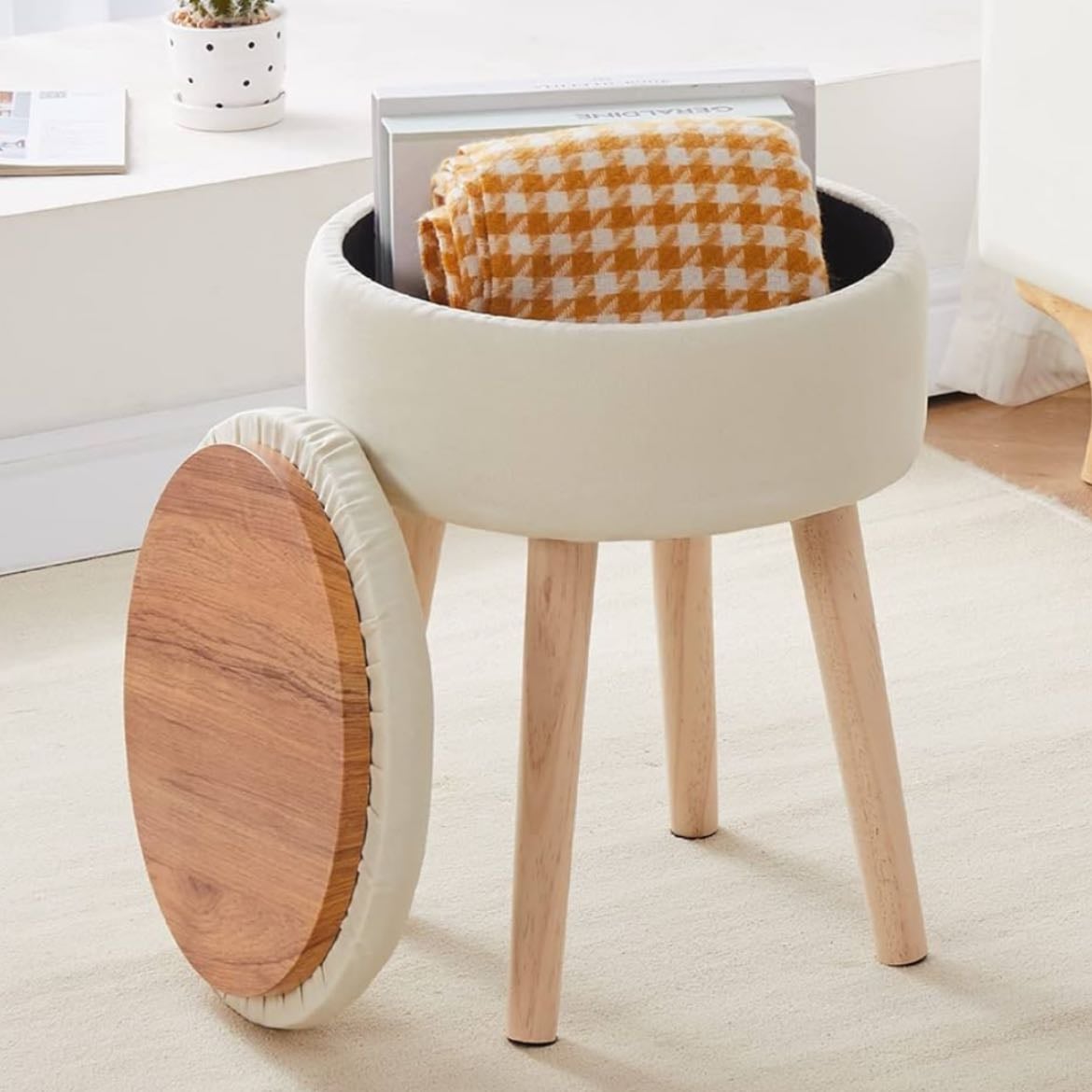 Round Stool With Storage - Amazon