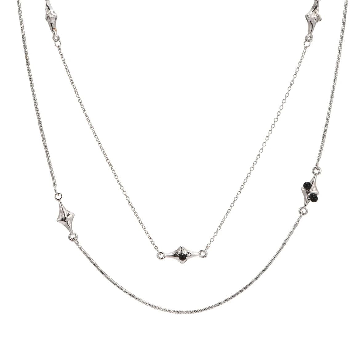 Victor Comet Star Layer Silver Necklace - Maison Fou Fou- 29$