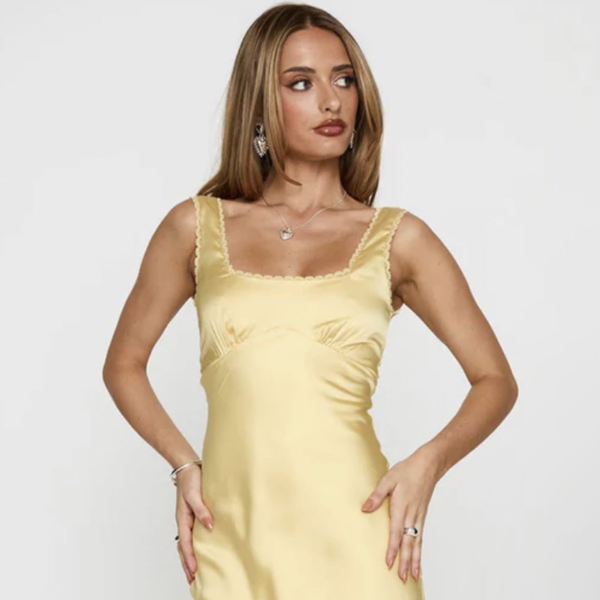Dasha Maxi Dress Lemon - Princess Polly