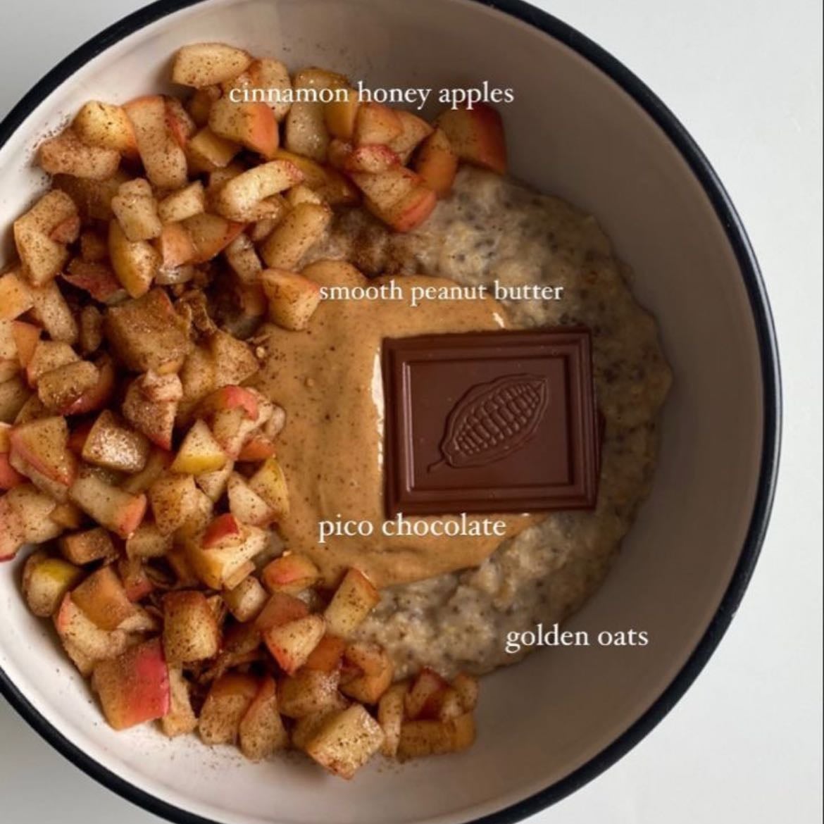Cinnamon Apples, Oatmeal, Peanut Butter