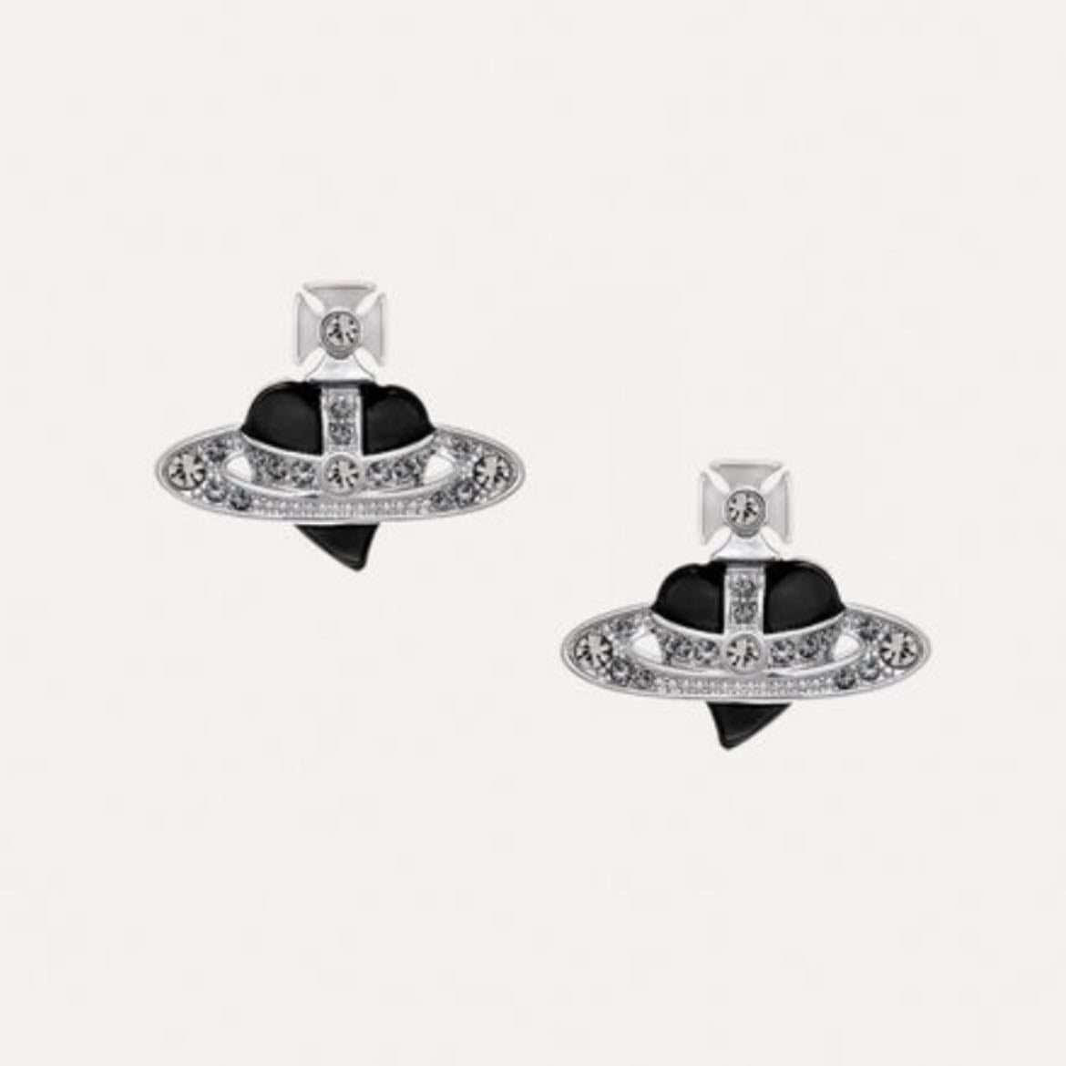 Diamante Heart Earrings - Vivienne Westwood