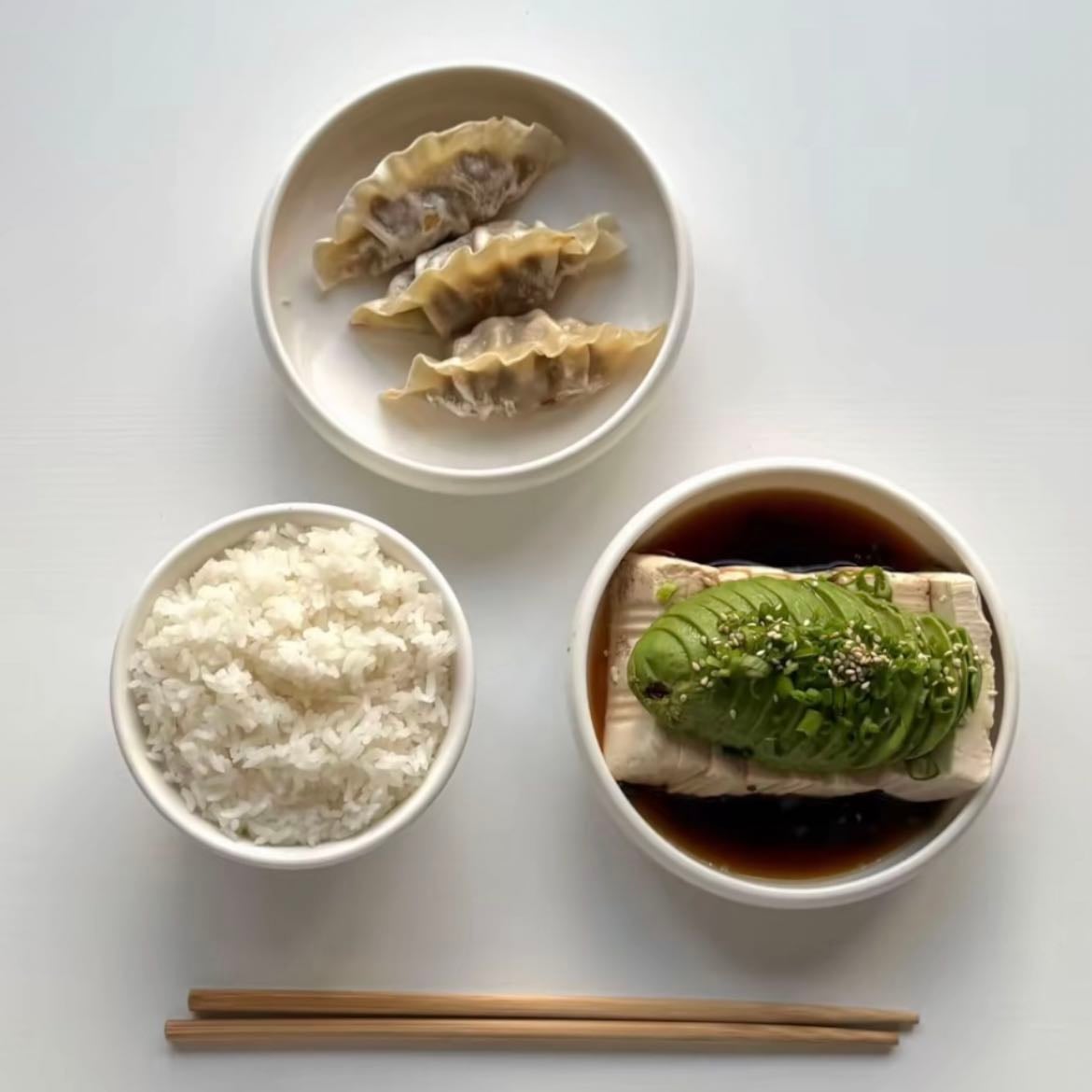 Vegetable Jiao Zi/Mandu/Gyoza & Rice