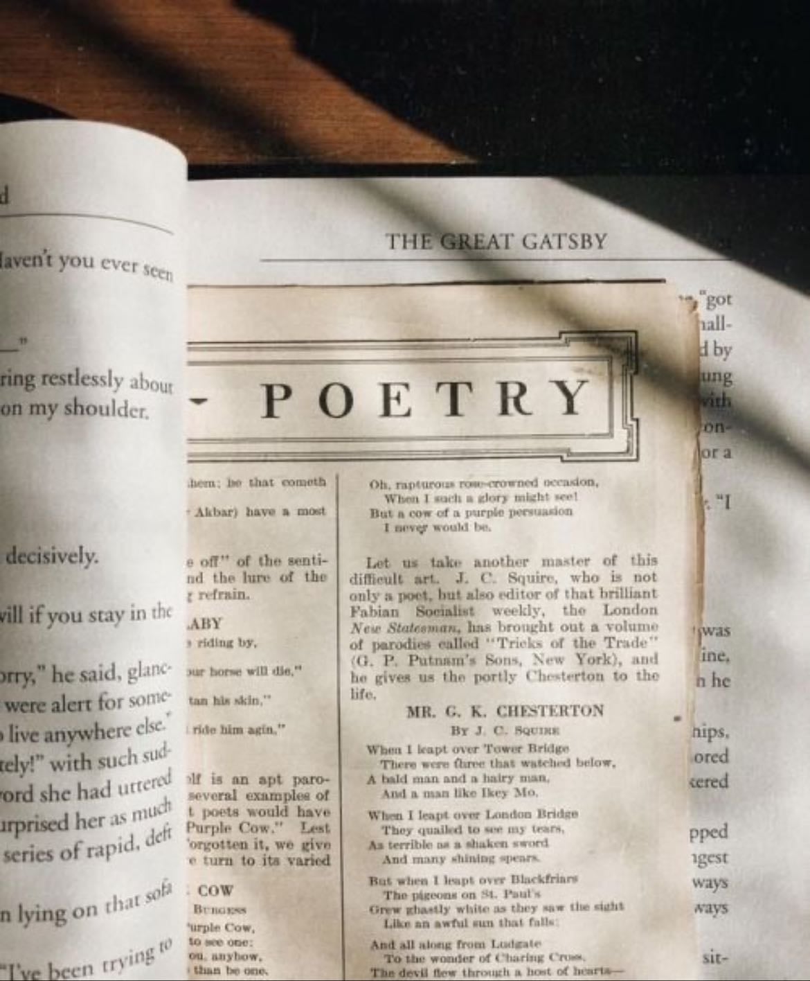 She loves reading poetry