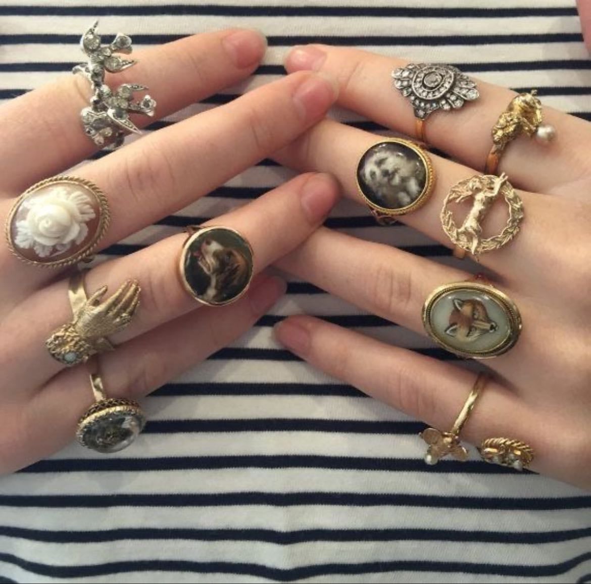 She loves wearing her big rings