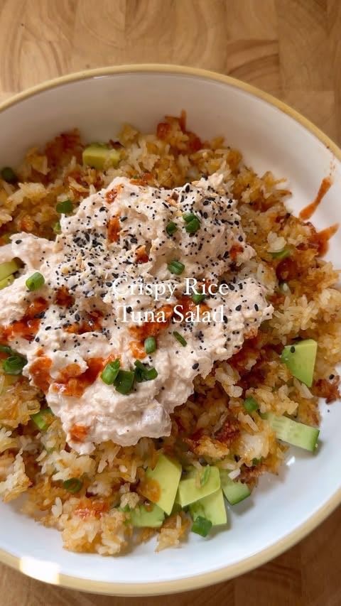 Ensalada de atún y arroz Crispy