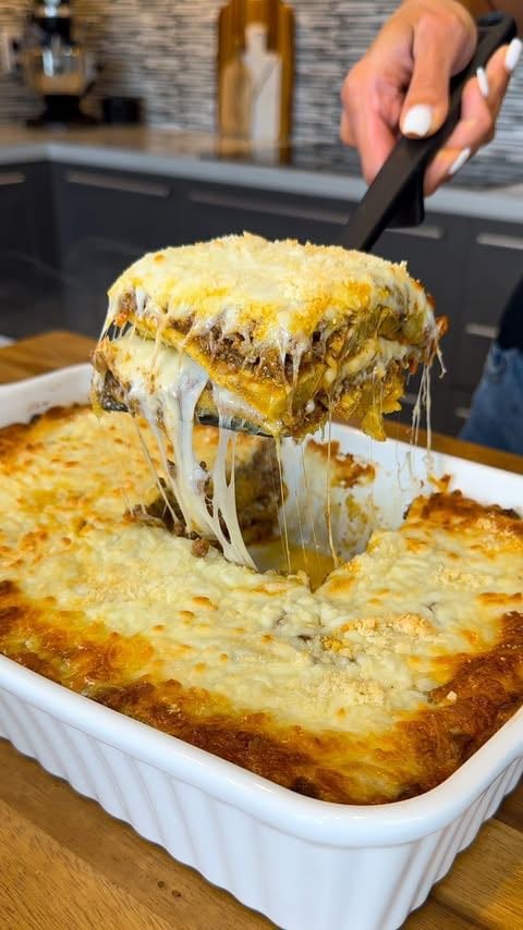 Lasaña de plátano maduro