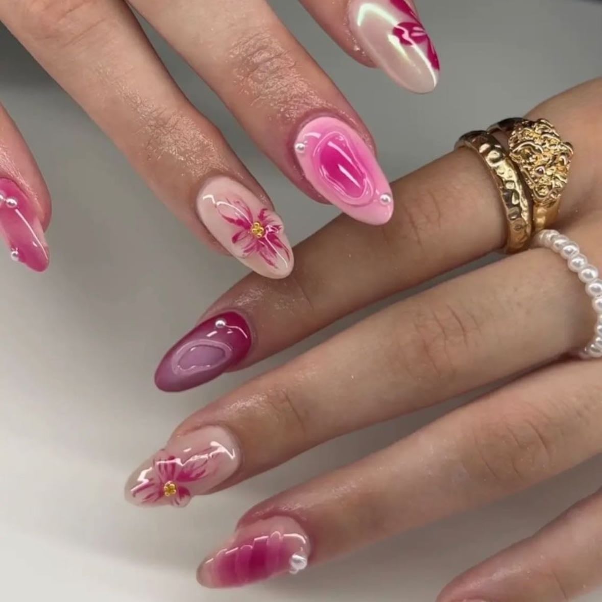 Pink and flowers
