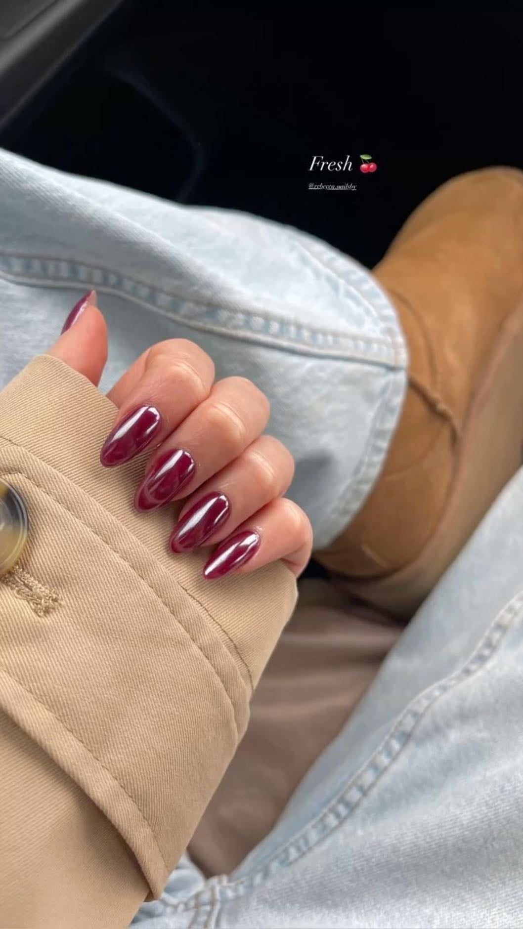 Glazed cherry nails