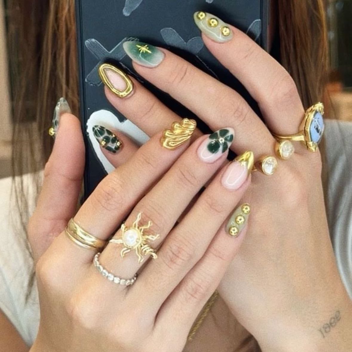 Gold and green