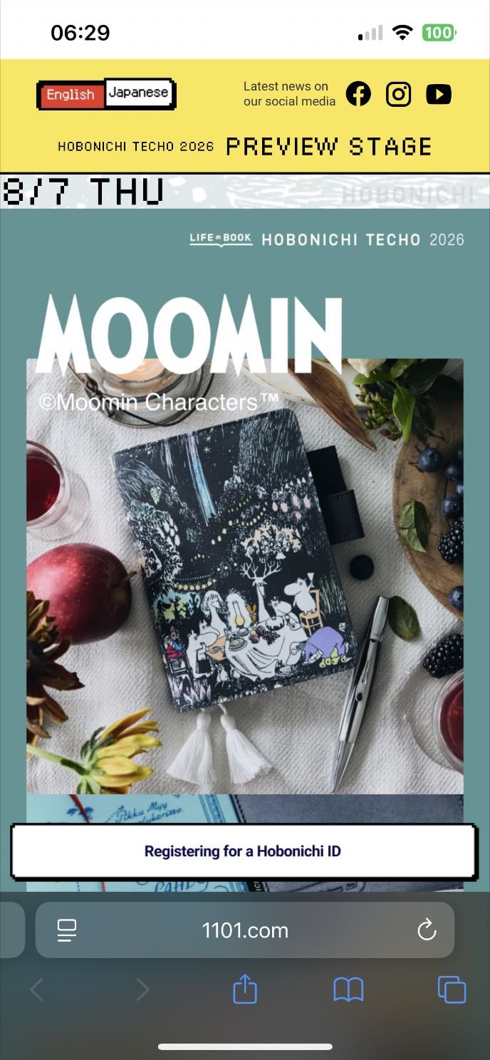 Moomin Hobonichi collection