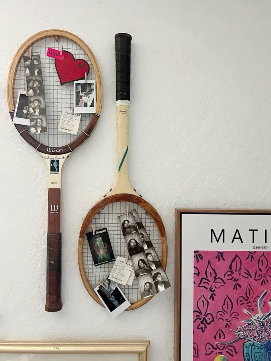 Pictures on tennis rackets