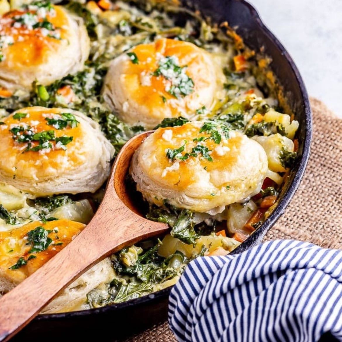 Skillet Vegetable Pie with Garlic Butter - The Cook Report
