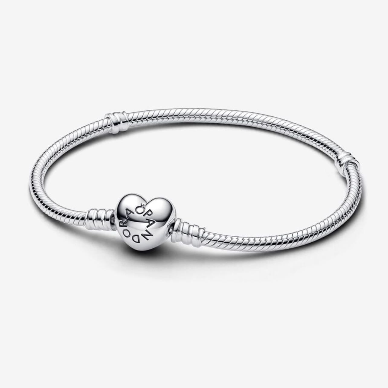 pandora bracelet maille serpent fermoir + charms