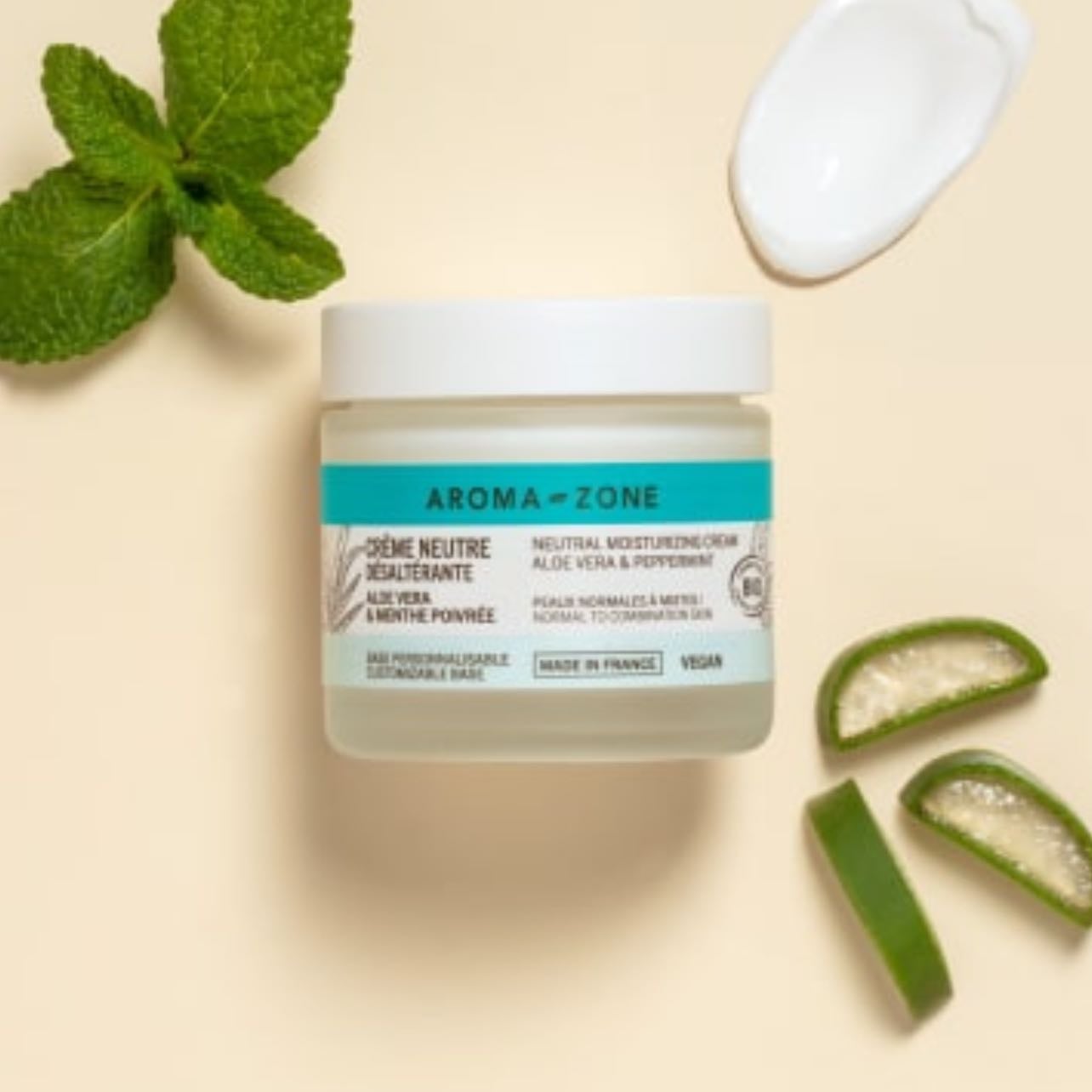 créme neutre désaltérante à l’aloe vera Aromazone