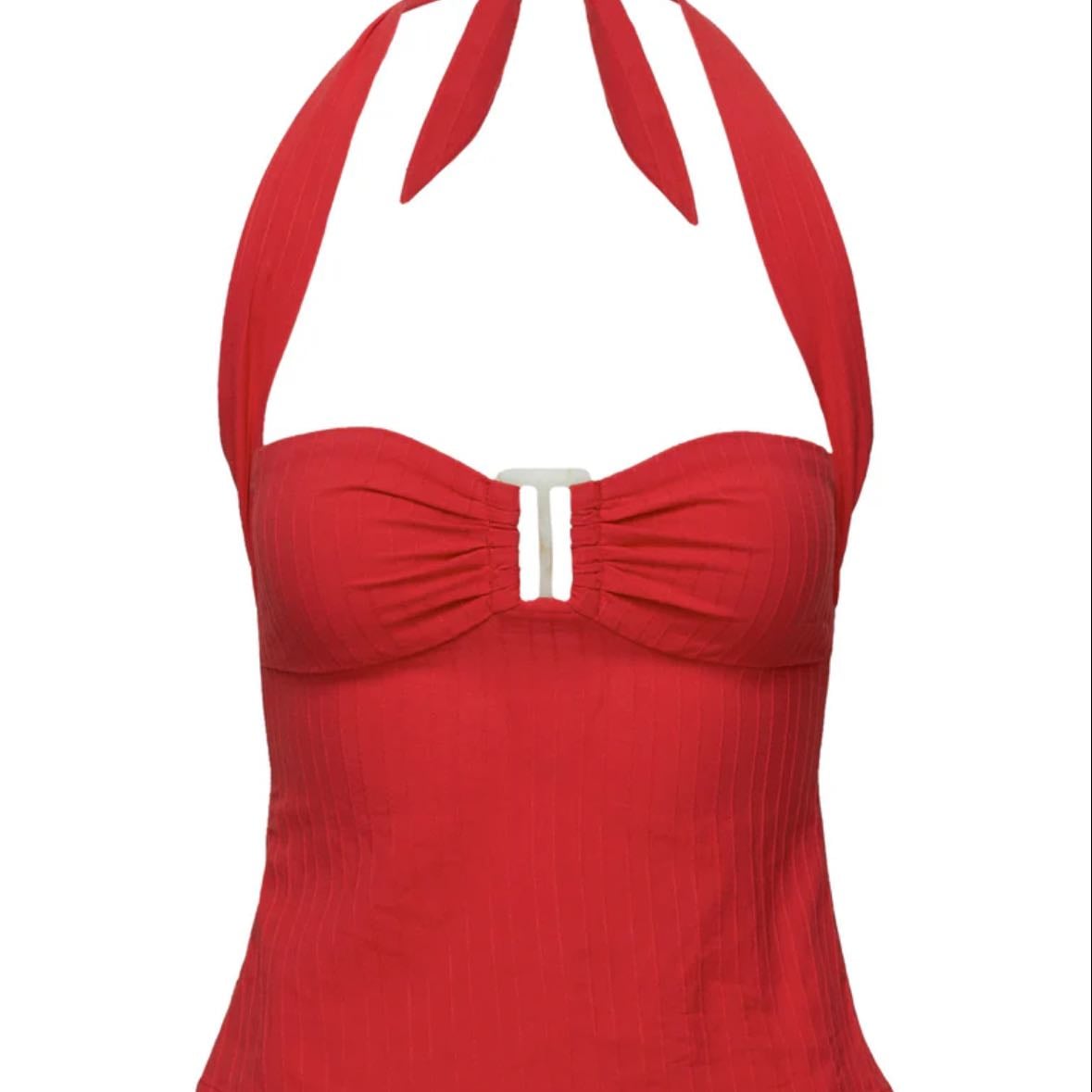 ISABETTA HALTER TOP RED