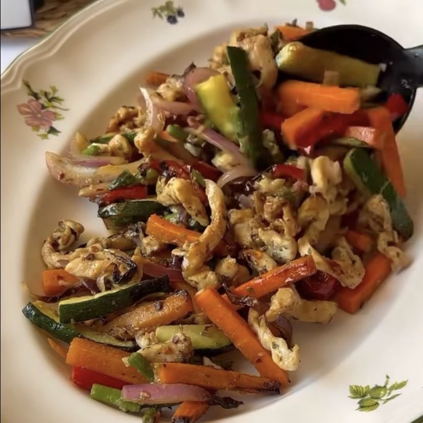 Wok de pollo y verduras
