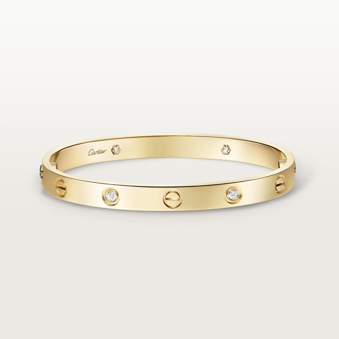 cartier love bracelet, classic model, 4 diamonds