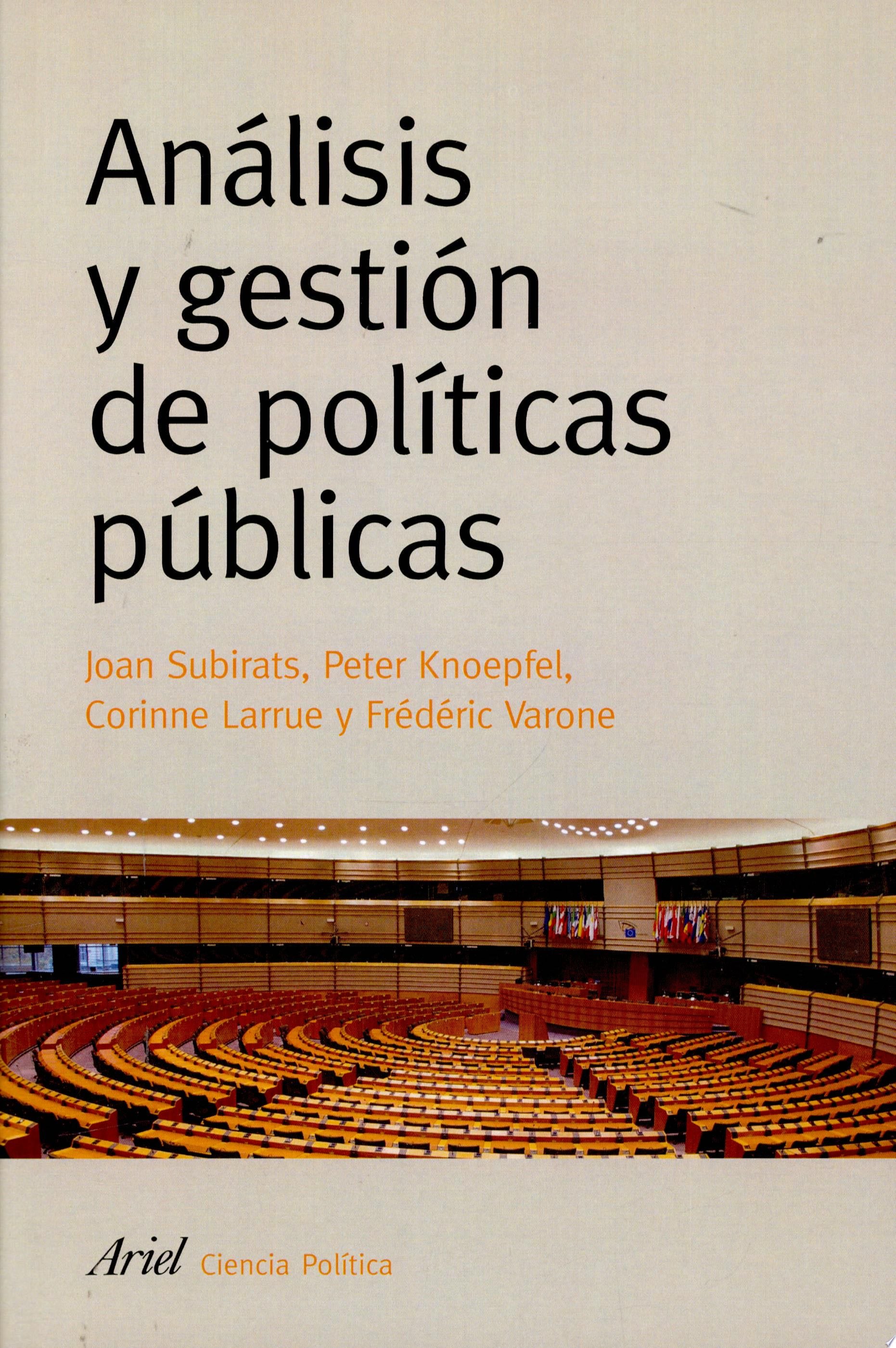 Análisis y gestión de políticas públicas - Joan Subirats