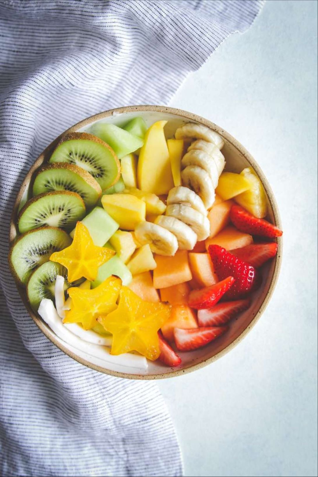 fruit bowl - strawberry
rasberry
blueberry
pineapple
etc