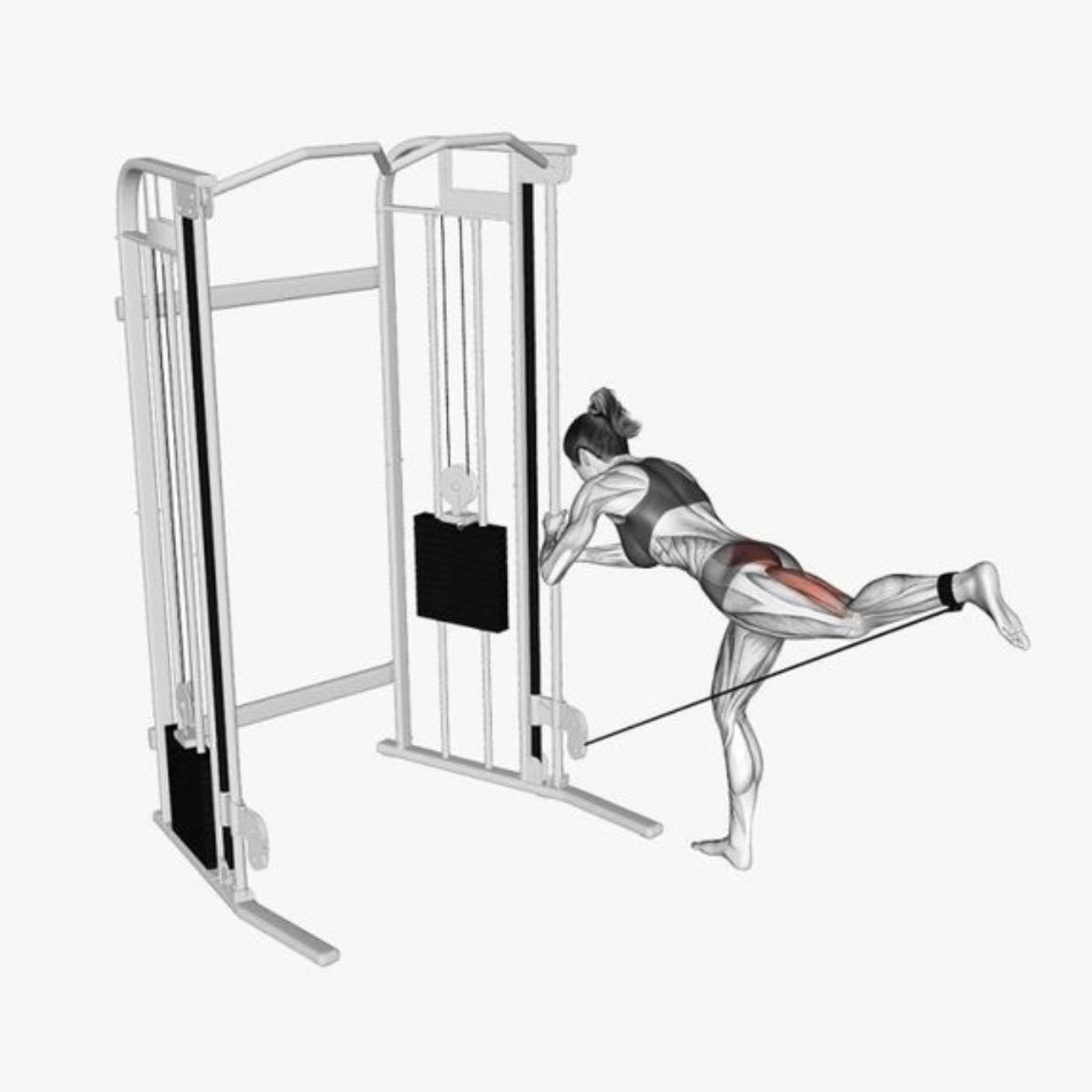 Cable Hip Extension - Medium 3x10 - High 3x10 - Sides 3x10